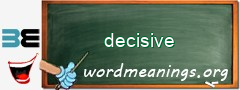WordMeaning blackboard for decisive